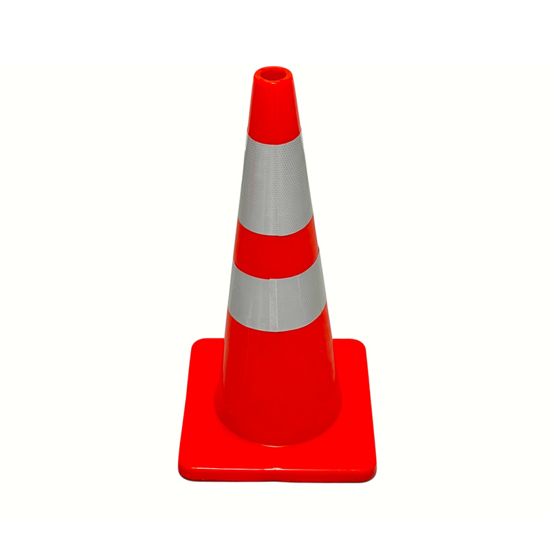 Kerucut Keselamatan Lalu Lintas PVC Elastisitas Tinggi dengan Basis Karet Tertimbang Opsional untuk Pengendalian Jalan Segala Cuaca dan Isolasi Bahaya