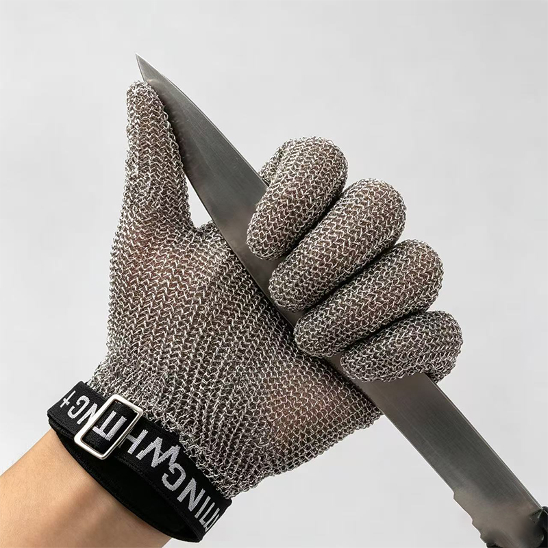 Sarung Tangan Anti Pemotongan Jaring Cincin Stainless Steel