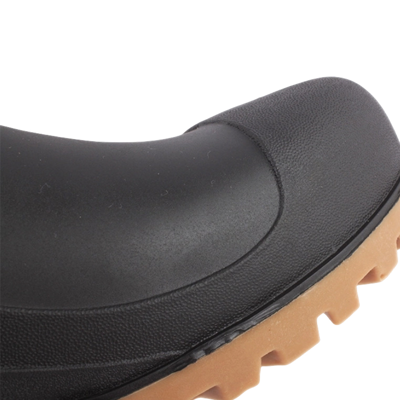 Sepatu Bot Hujan PVC Ujung Baja Buram Hitam